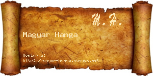 Magyar Hanga névjegykártya